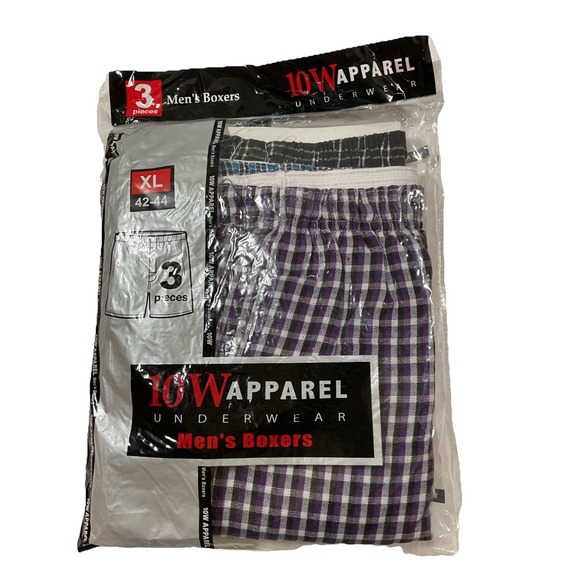 Other - Two Packs Men's 6 Goal Boxers XL 42-44 Plaid 3 Pack 10W Apparel Underwear.